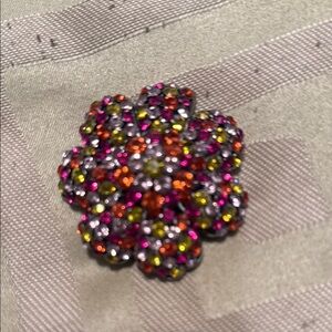 Joan Rivers Pink and Orange Floral Brooch
